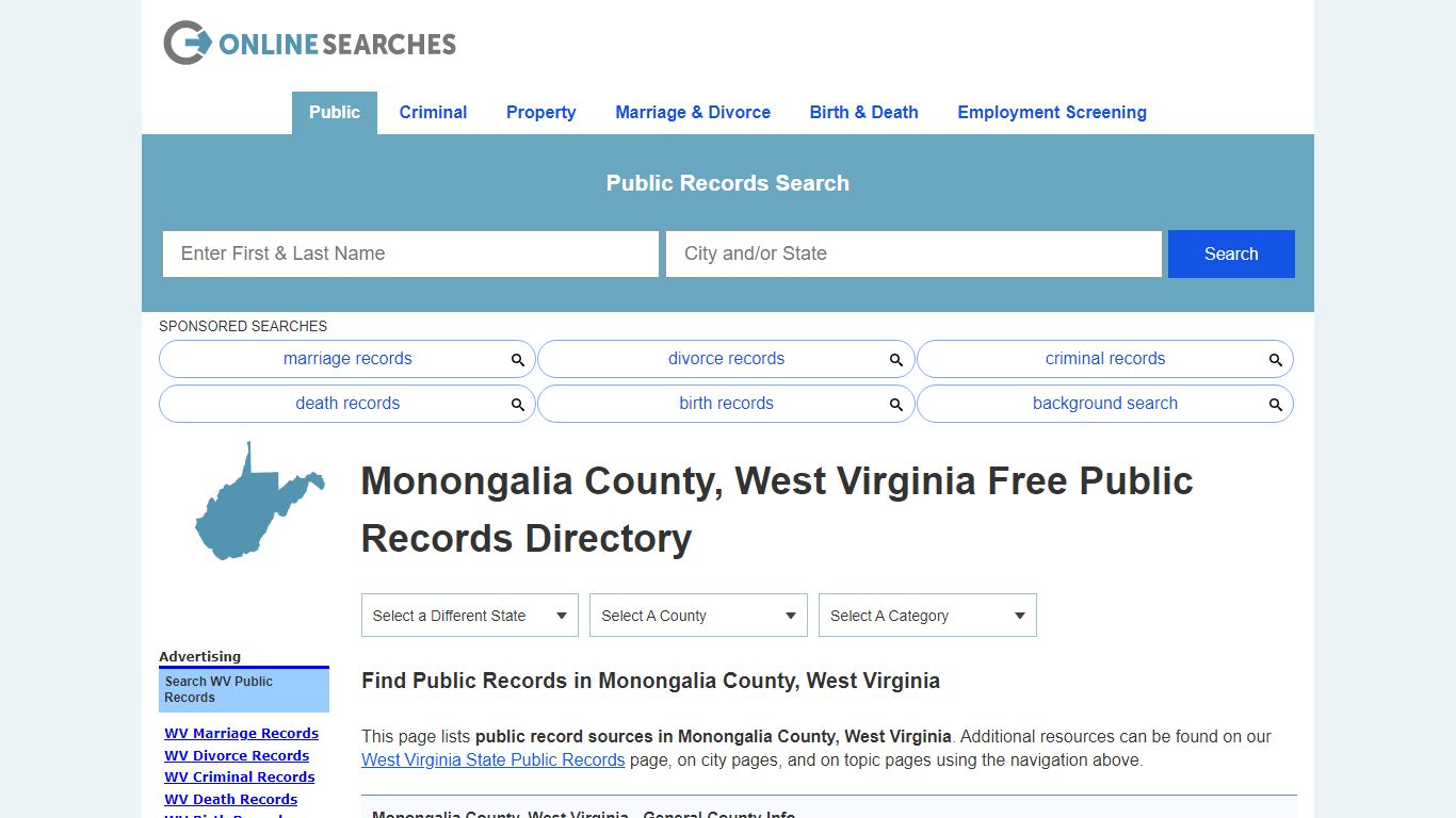 Monongalia County, West Virginia Public Records Directory