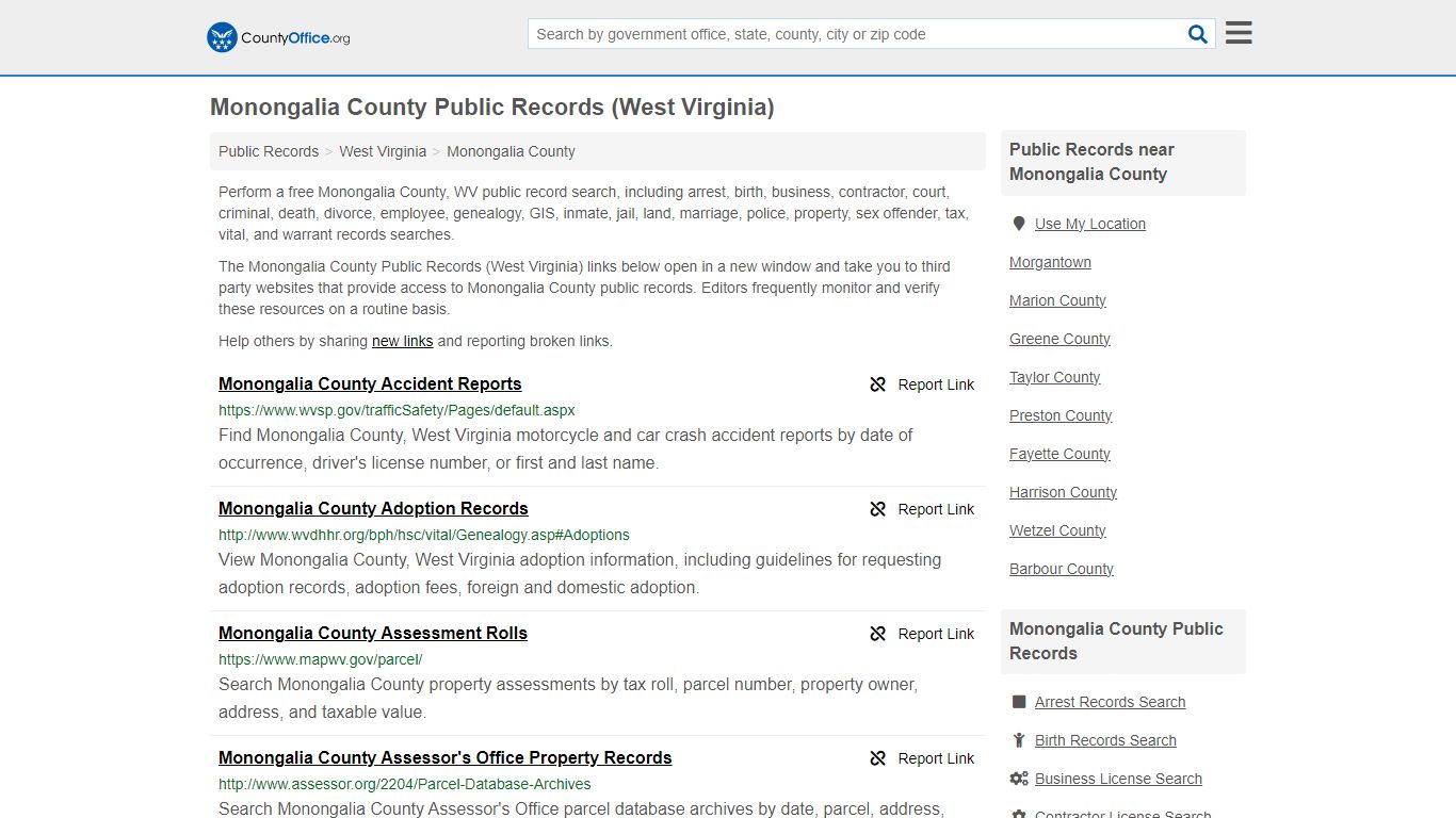 Public Records - Monongalia County, WV (Business, Criminal, GIS ...