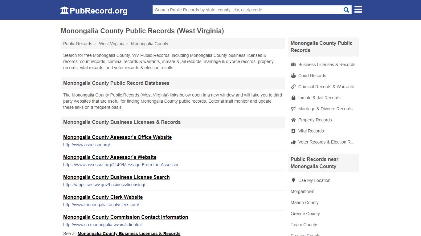 Monongalia County Public Records (West Virginia)