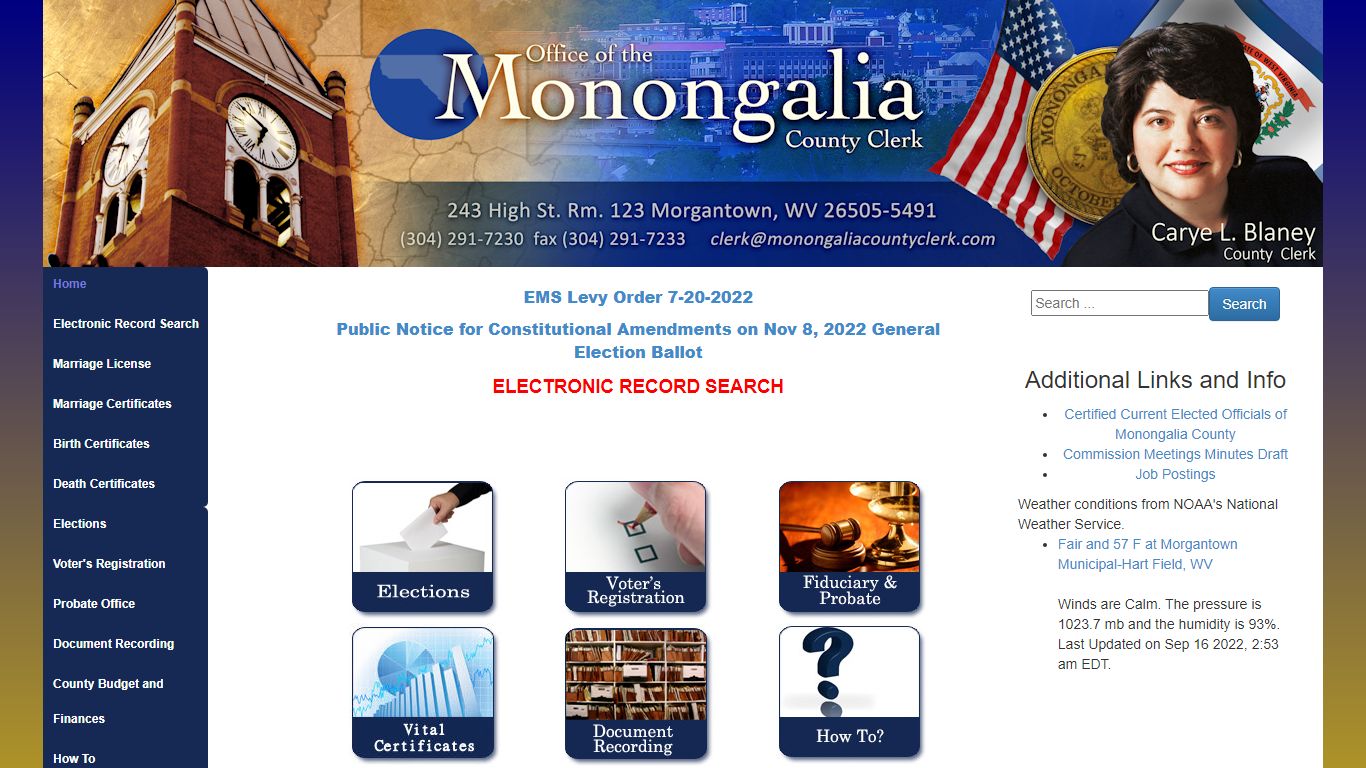 Monongalia County Clerk - Additional Links and Info